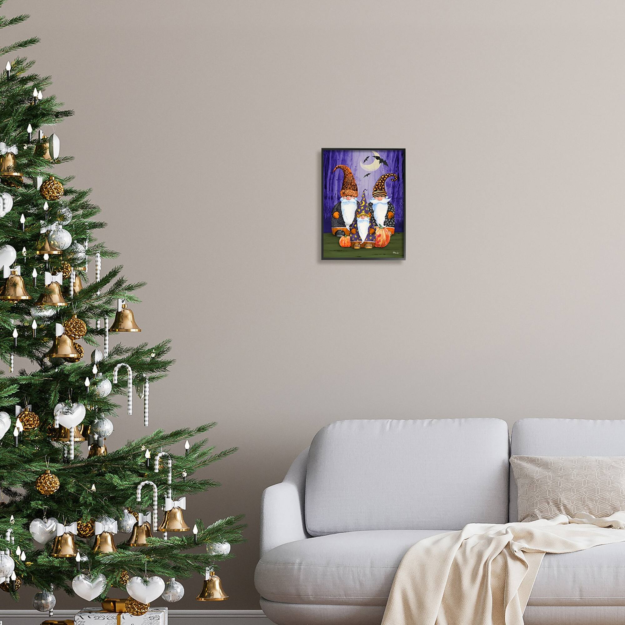 Stupell Industries Halloween Gnomes Framed Giclee Art